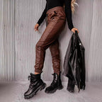 Women's Fashion Personality New Sexy PU Casual Pants