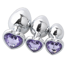 Heart Metal Anal Plug Set - Training Kit