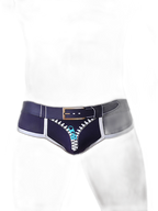 Zipper Belt Printed Cotton Pouch Briefs