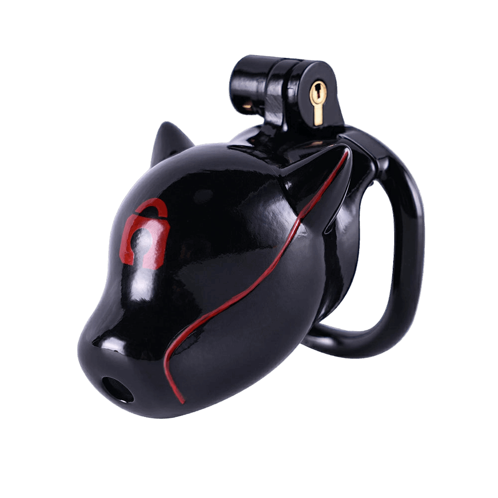 Furjoi Drone Hood Chastity Cage Red