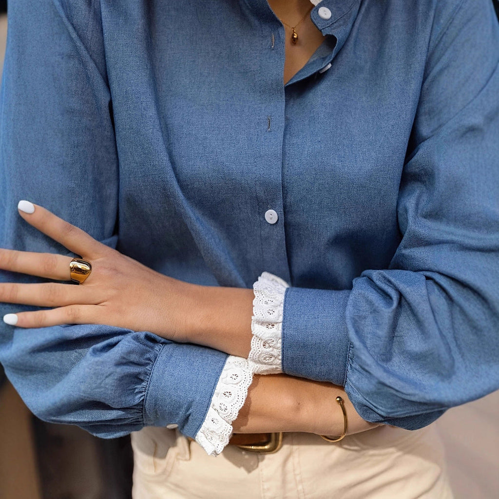 Women's Loose-Fit Casual French-Style Ruffled Blouse