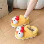 Cute Chick Cotton Slippers Women Winter New Home Indoor