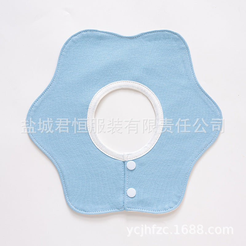 Pure Cotton 360° Rotatable Baby Bib - Petal-Shaped Drool Bib