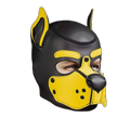 Mr S Leather Neoprene K9 Puppy Hood | Black/Yellow