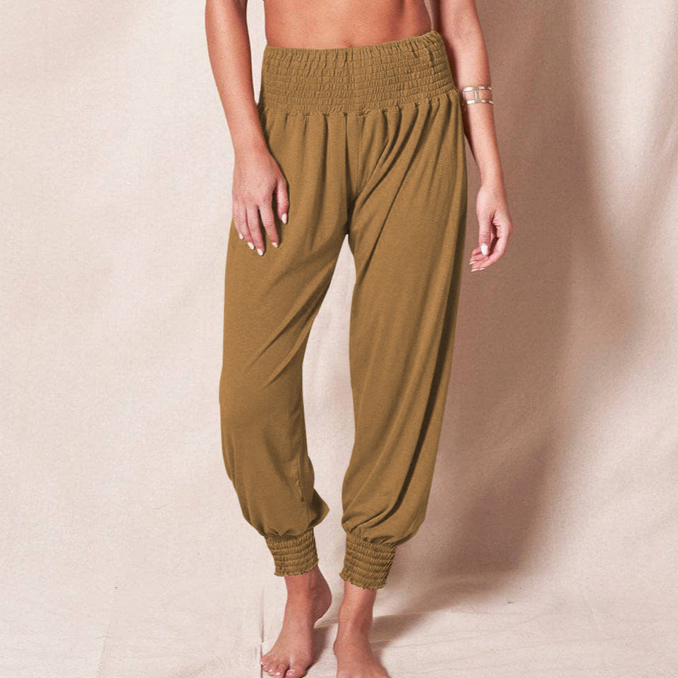 Casual Loose Trousers Solid Color Sports Yoga Ankle Banded Pants Women