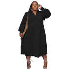 Women's Fashion Ruffle-Shoulder Long-Sleeve Layered Dress