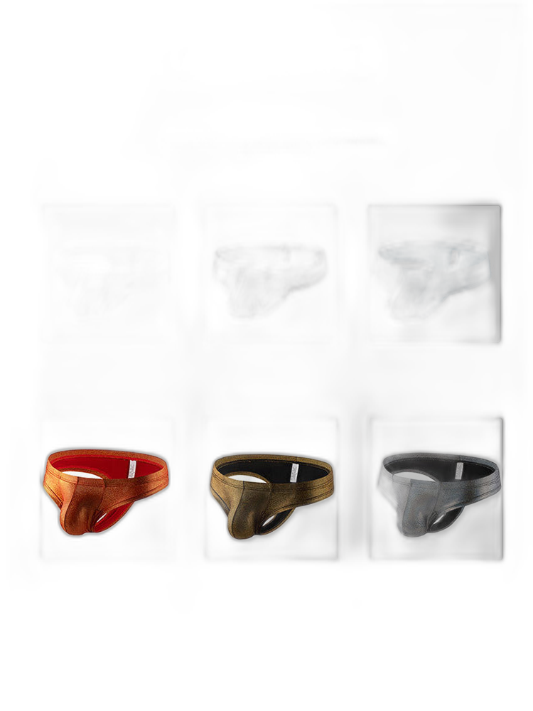 3 Pack Men's Sparkle Thongs in Solid Colors