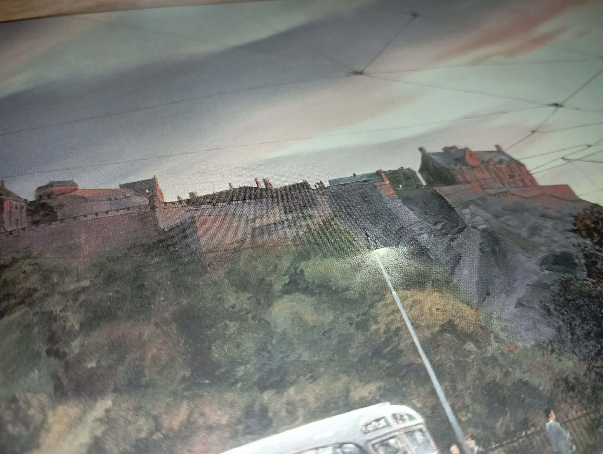 EDINBURGH CASTLE small PAINTED OLD TIME PICTURE