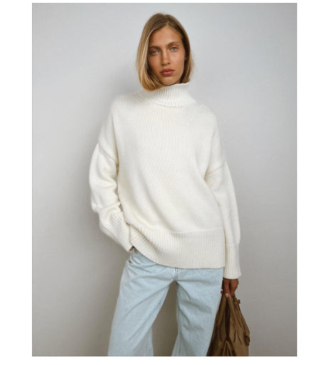 Casual Fashion Sweater Knitted Trousers Two-piece Suit