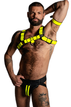 ruff GEAR Bold Leather Bulldog Harness Neon Yellow
