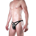 Chain Detail Leather Thong