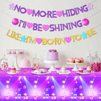 AFZMON Kpop Birthday Party Decorations Set — 2 Glitter Tablecloths + DIY Banner
