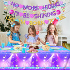 AFZMON Kpop Birthday Party Decorations Set — 2 Glitter Tablecloths + DIY Banner