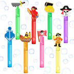 AFZMON 24Pcs Pirate Bubble Wands – Mini Colorful Party Favors for Kids