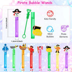 AFZMON 24Pcs Pirate Bubble Wands – Mini Colorful Party Favors for Kids