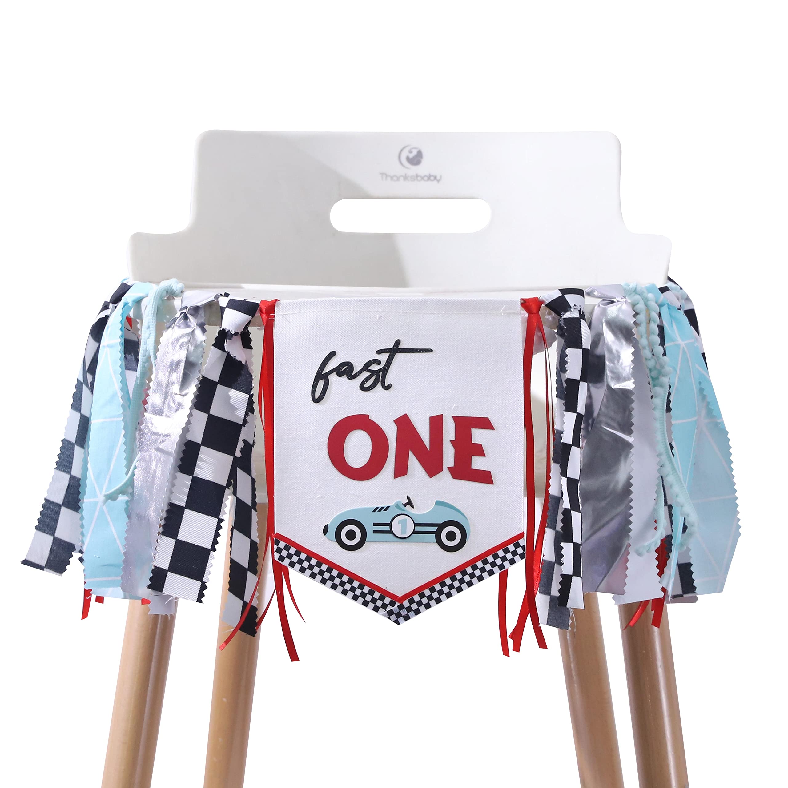 Agkvw Fast One High Chair Banner - Race Car 1st Birthday Decor | Vintage & Retro RaceCar Party Props
