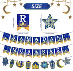 AhfuLife Ramadan Mubarak Banner Set – 3 Pcs Bunting & Crescent Star Garland