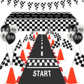 AHIER Race Car Party Decorations — 61-Piece Set with Traffic Cones & Checkered Flags