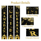 AIBIIN 3pc Ramadan Mubarak Banner – Eid Decor for Front Door