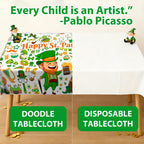 AinDen St Patrick's Day Coloring Tablecloth — Giant 72x30 Inch Poster for Kids, Classrooms & Parties