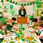 AinDen St Patrick's Day Coloring Tablecloth — Giant 72x30 Inch Poster for Kids, Classrooms & Parties