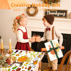 AinDen Thanksgiving Coloring Tablecloth – 72x30 Inch Kids Craft Table Cover