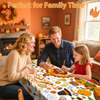 AinDen Thanksgiving Coloring Tablecloth – 72x30 Inch Kids Craft Table Cover
