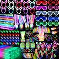AioAuiy 186 PCS Glow in the Dark Party Set — Neon Sticks, Wands, LED Glasses & More
