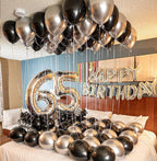 AIOZX Black & Silver Balloon Kit – 50pcs 12-Inch Balloons for Birthday, Graduation, New Year, Wedding