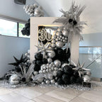 AIOZX Black & Silver Balloon Kit – 50pcs 12-Inch Balloons for Birthday, Graduation, New Year, Wedding