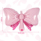 AIQINHU Bow Pink 2 Balloon – 40 Inch Large Foil Number Balloons with Bow for Birthday Parties