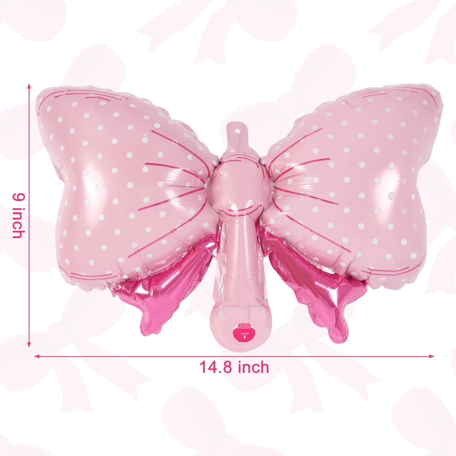 AIQINHU Bow Pink 2 Balloon – 40 Inch Large Foil Number Balloons with Bow for Birthday Parties