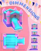 AirMyFun Pink Inflatable Toddler Bounce House with Blower – Indoor/Outdoor Jumping Castle for Kids 3-8 (82011B)