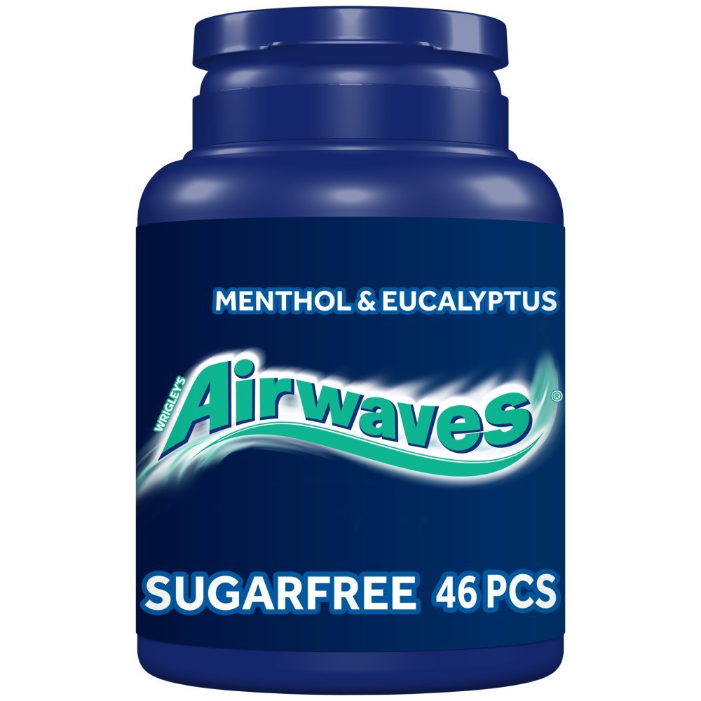 Airwaves Menthol & Eukalyptus Zuckerfreier Kaugummi Flasche 46 Stück (6er Pack)