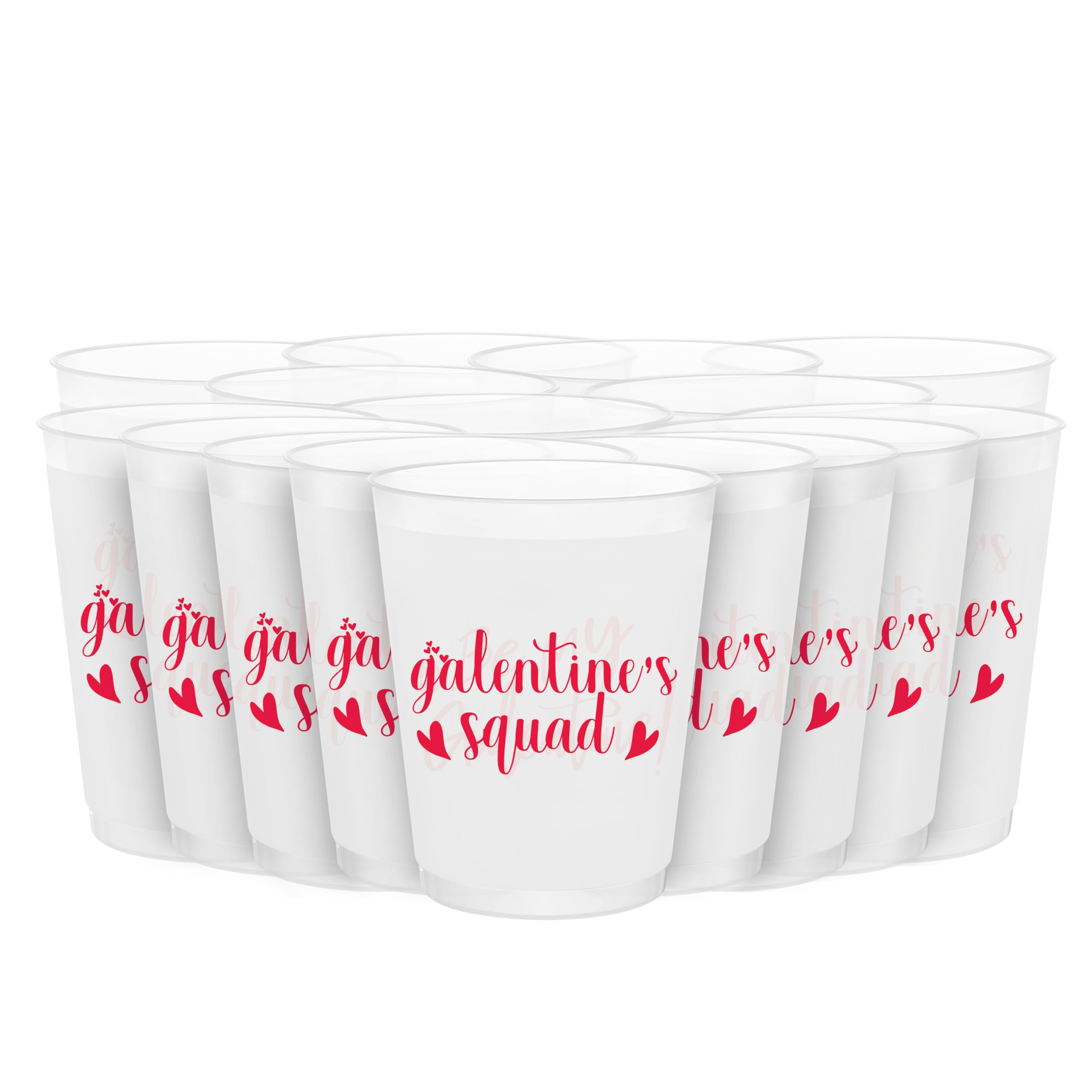 Aisosiks Galentines Squad Cups - 16oz Happy Galentines Day Party Cups (16 Count)