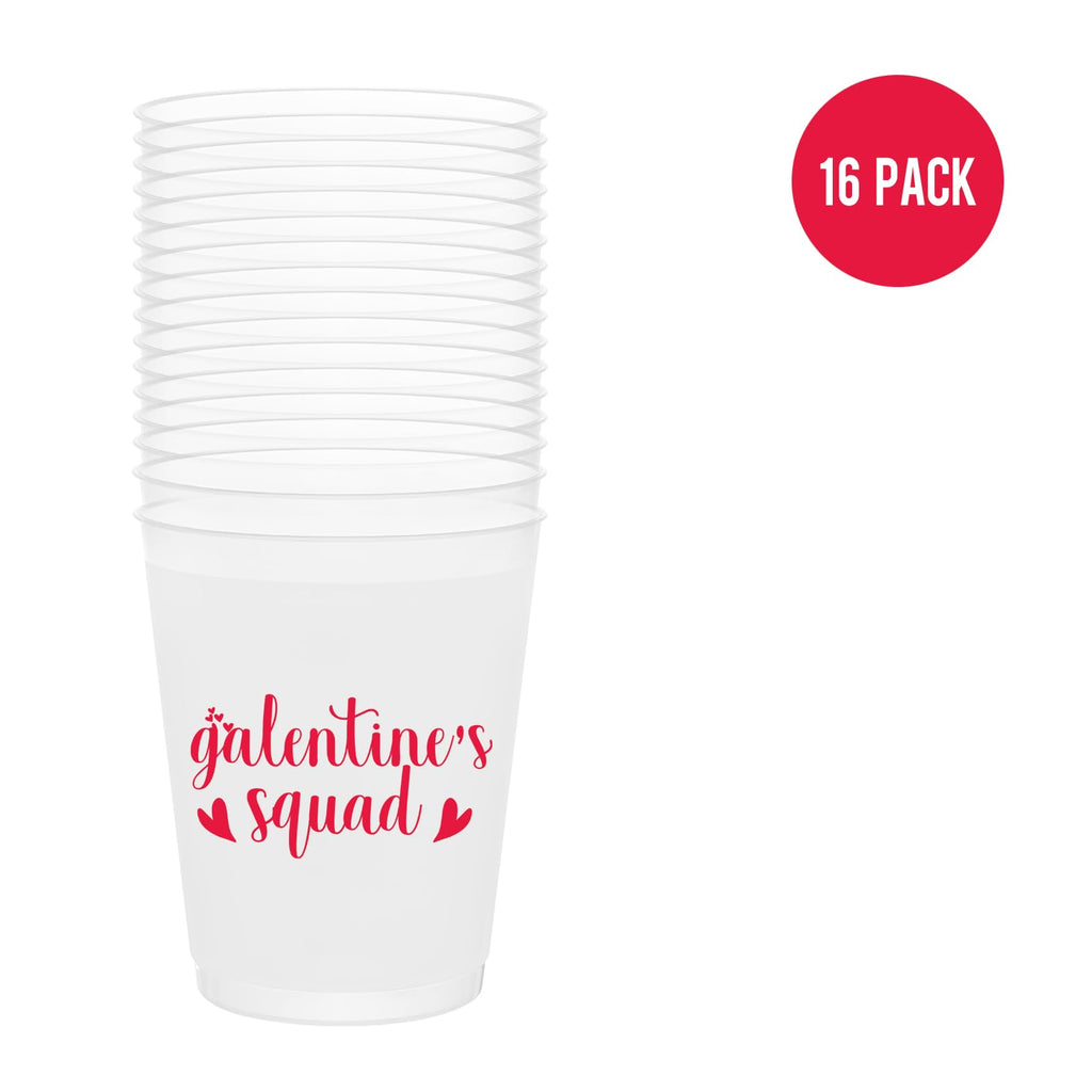Aisosiks Galentines Squad Cups - 16oz Happy Galentines Day Party Cups (16 Count)