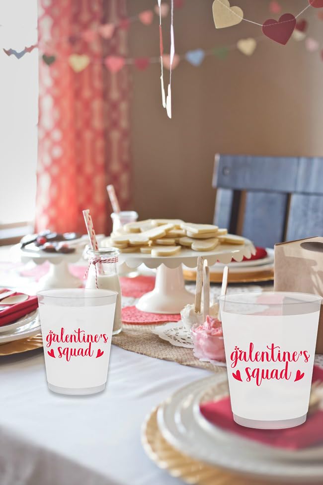 Aisosiks Galentines Squad Cups - 16oz Happy Galentines Day Party Cups (16 Count)