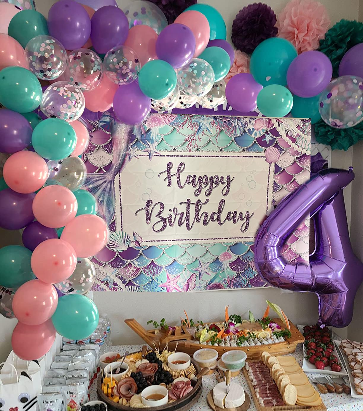 Aiwolf Pink & Purple Party Balloons – 50 Pcs 12in Latex Balloons in Teal Blue for Birthday & Sea-Themed Decor