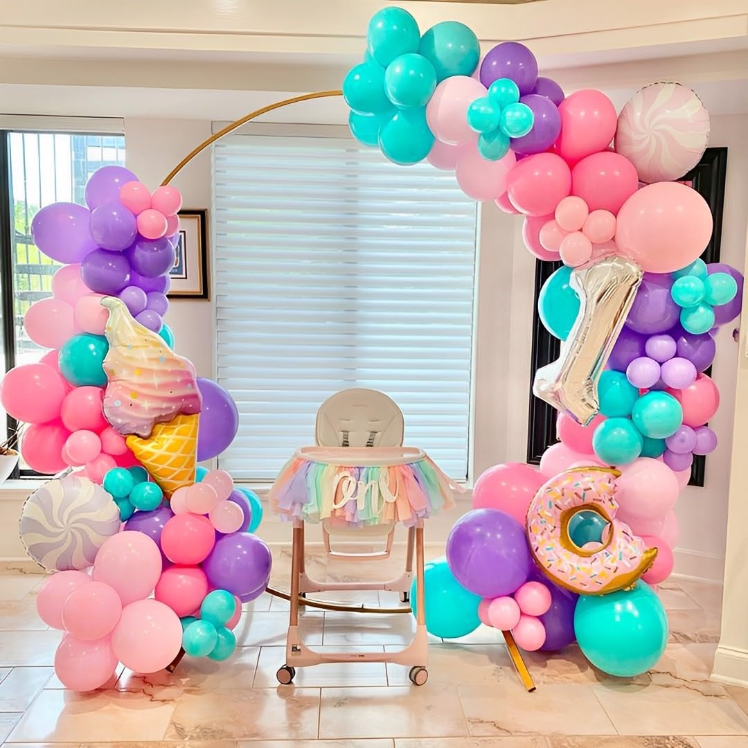Aiwolf Pink & Purple Party Balloons – 50 Pcs 12in Latex Balloons in Teal Blue for Birthday & Sea-Themed Decor