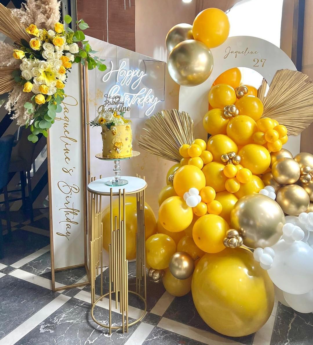 Aiwolf Yellow Gold Confetti Balloons – 50ct, 12in Mustard & Light Yellow Latex Party Decor for Birthday & Wedding