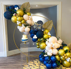 Aiwolf Navy Blue Gold White Balloons Set – 50 Latex 12-Inch Balloons for Weddings & Parties
