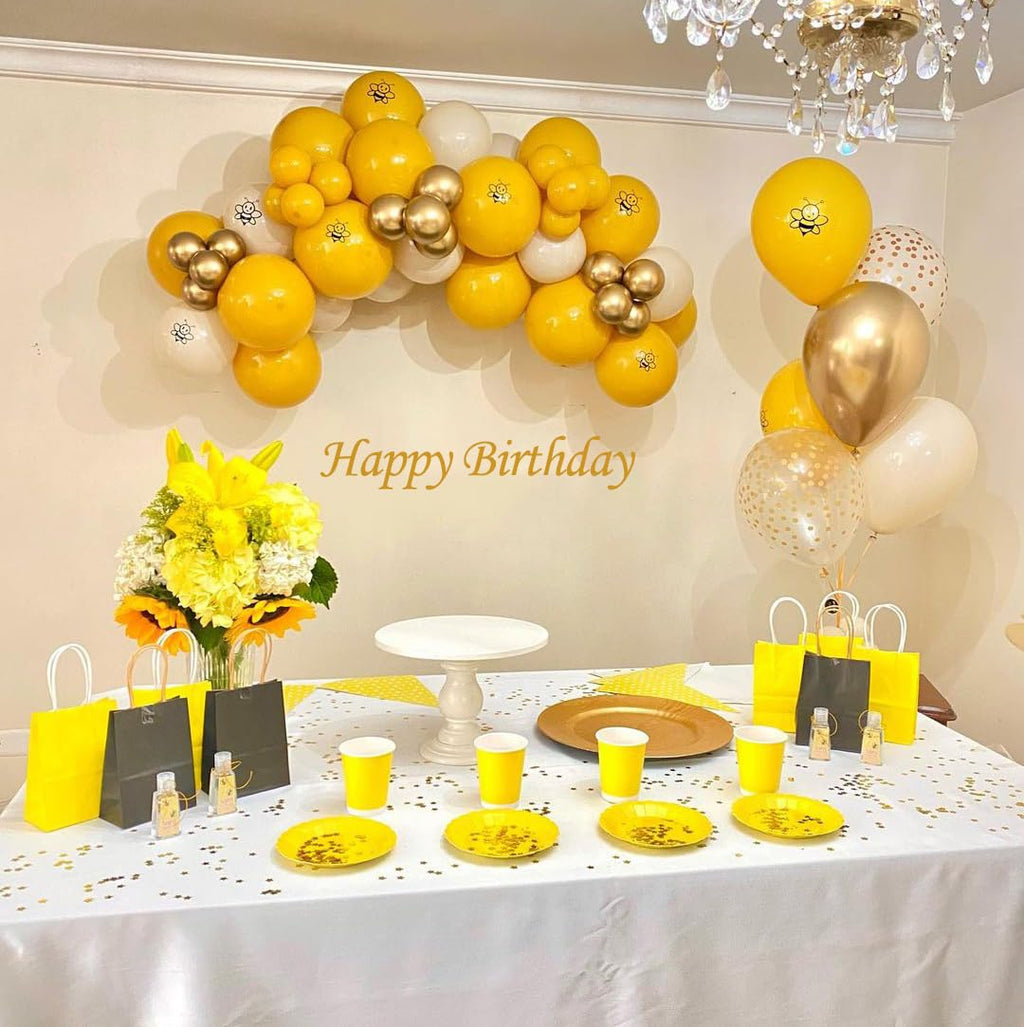 Aiwolf Yellow Gold Confetti Balloons – 50ct, 12in Mustard & Light Yellow Latex Party Decor for Birthday & Wedding