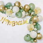 Aiwolf Sage Green & Gold Confetti Balloons – 50Pcs Party Decor