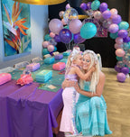 Aiwolf Pink & Purple Party Balloons – 50 Pcs 12in Latex Balloons in Teal Blue for Birthday & Sea-Themed Decor