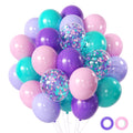 Aiwolf Pink & Purple Party Balloons – 50 Pcs 12in Latex Balloons in Teal Blue for Birthday & Sea-Themed Decor
