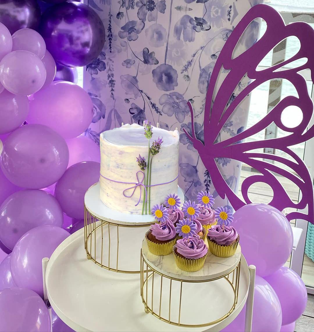 AIWOLF Purple Balloons – 50 Pcs 12inch Lavender Lilac Confetti Latex & Metallic Purple