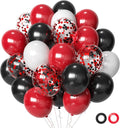 Aiwolf Red & Black Latex Balloons – 50Pcs 12in for Birthday, Wedding & Party Decor