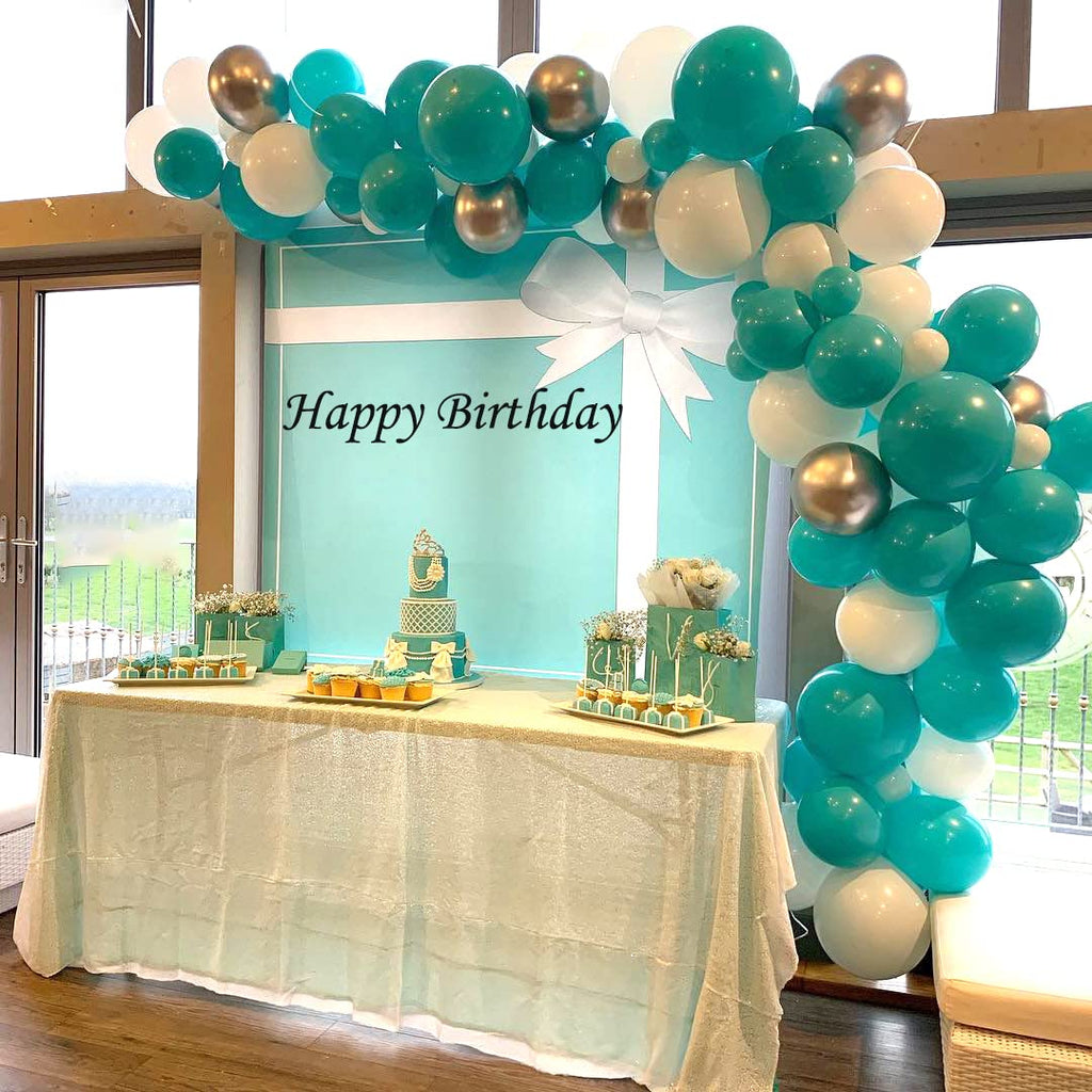 Aiwolf Teal Blue Silver Balloons – 50Pcs Confetti Latex Party Decorations for Weddings & Celebrations