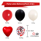 Aiwolf Red & Black Latex Balloons – 50Pcs 12in for Birthday, Wedding & Party Decor