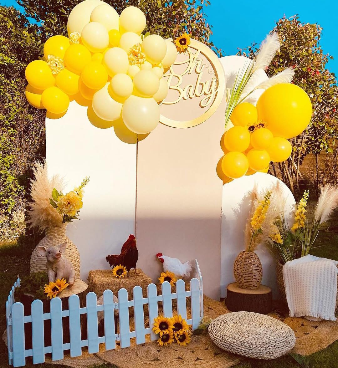 Aiwolf Yellow Gold Confetti Balloons – 50ct, 12in Mustard & Light Yellow Latex Party Decor for Birthday & Wedding